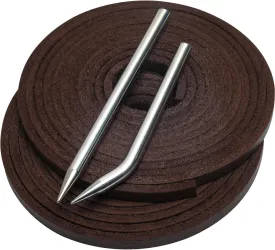 Softball Baseball Glove Lace, Mitt Lace Repair Kit Includes 2 Leather Laces and Lacing Needle for Catcher's Glove