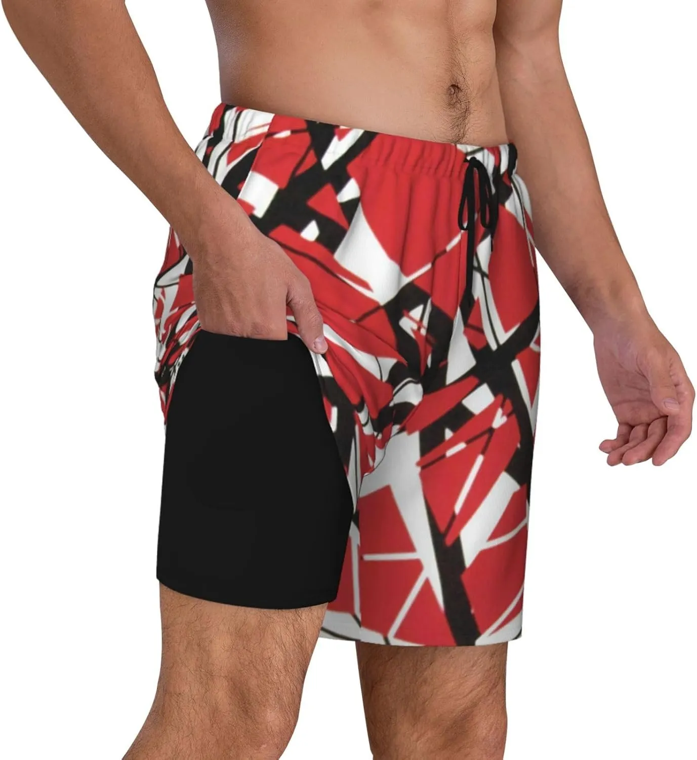 Teen Boys Lightweight Swim Trunks for Van.1986 Halen Beach Pants,Swimming Beach Shorts Bathing Suits with Pockets for
