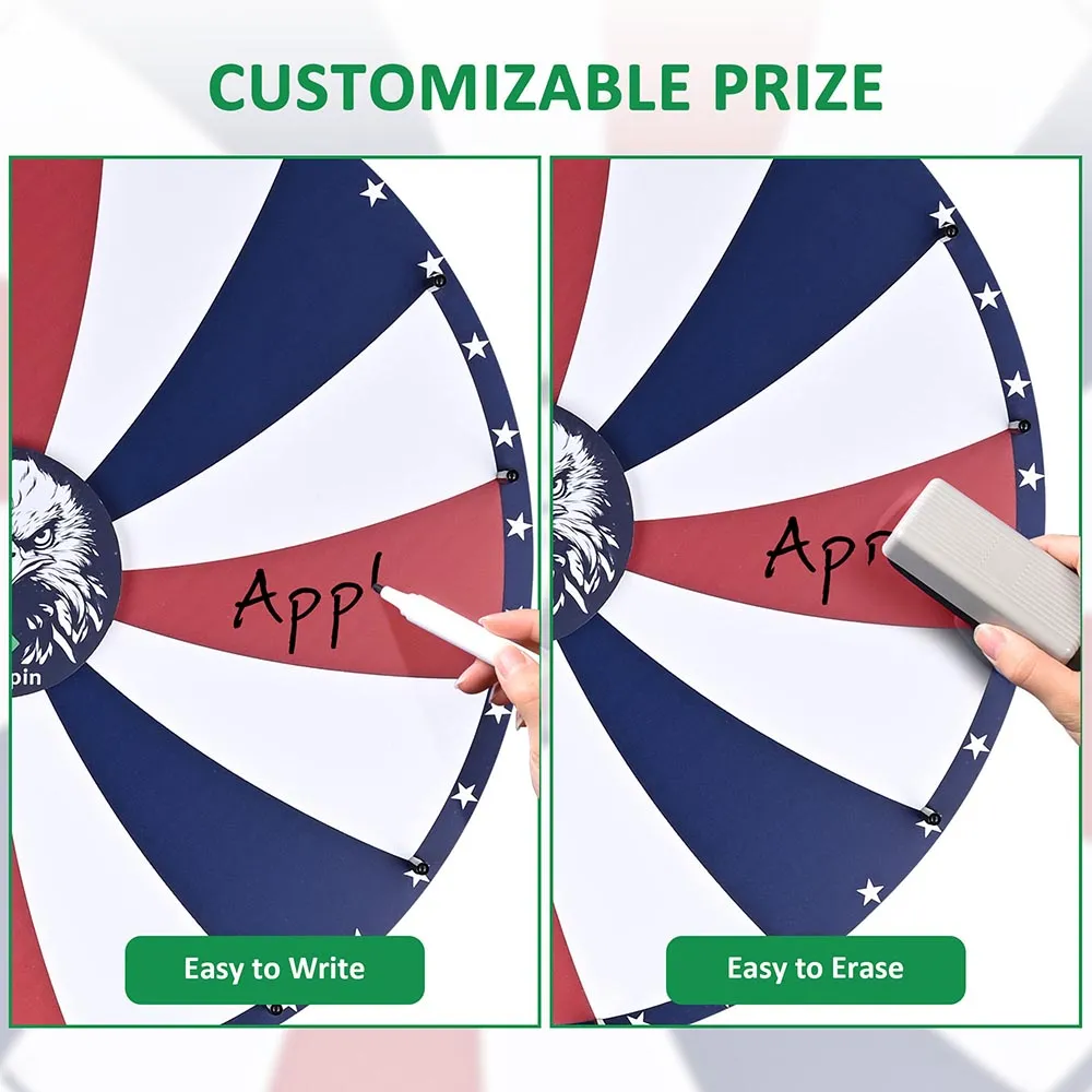 WinSpin Prize Wheel 24" Dry Erase 16-Slot Tabletop & Floor Stand