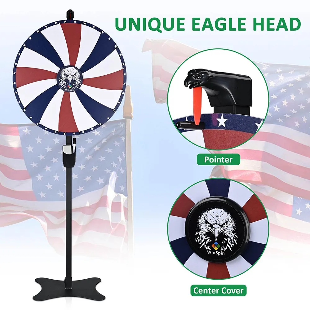 WinSpin Prize Wheel 24" Dry Erase 16-Slot Tabletop & Floor Stand