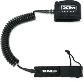 XM Stand-UP Paddle (SUP) 6ft-12ft Leash, Regular Cord Thickness (.270in), Key Pocket, Unbreakable Swivels, Detachable Railsaver, Made in USA
