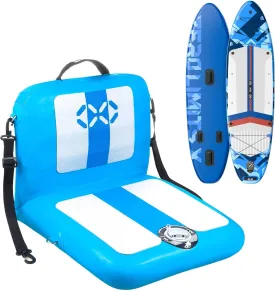 ZLX 11.5 FT Inflatable Stand Up Paddle Board with Seat for All Skill Levels Youth & Adults Wide Stable Non-Slip Deck, Adjustable Paddle
